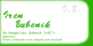 iren bubenik business card